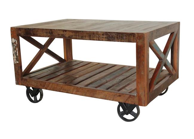 Tavolino industrial con ferro