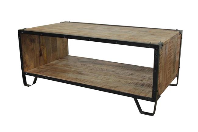 Mobiletto basso vintage in legno e ferro
