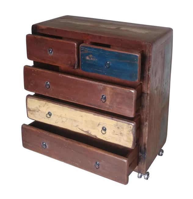 Cassettiera indiana in legno di recupero