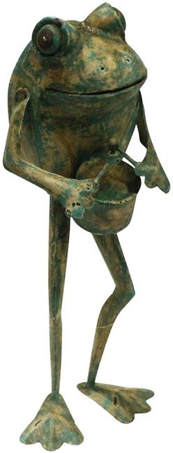 Statua rana indiana in ferro