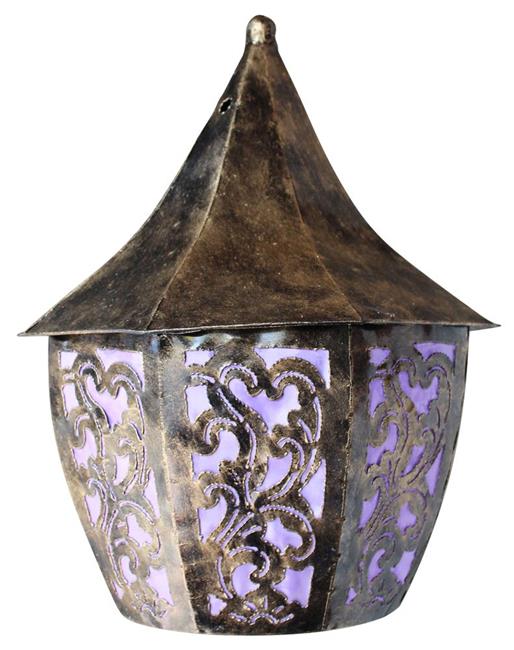 Lampadario etnico in ferro color viola