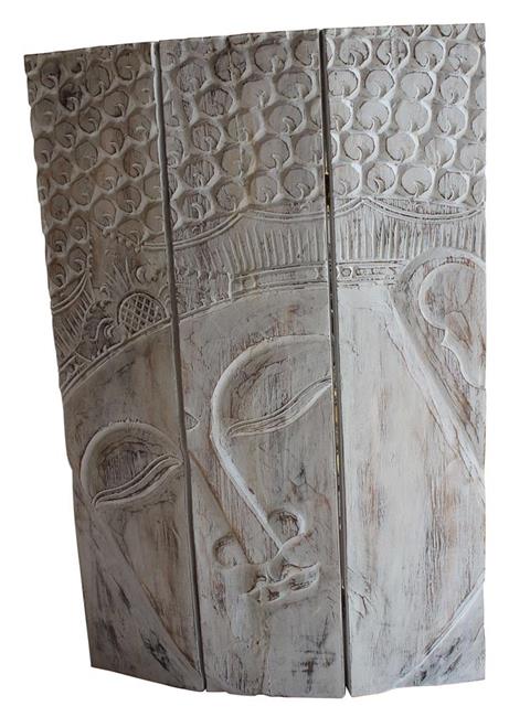 Pannello decorativo con Buddha in legno decapato